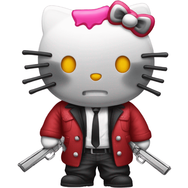 Gangster Hello kitty with grills  emoji