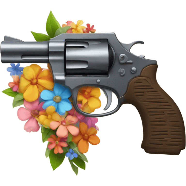 Gun wrapped in flowers  emoji