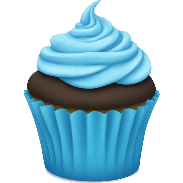 Sky blue birthday cupcake  emoji