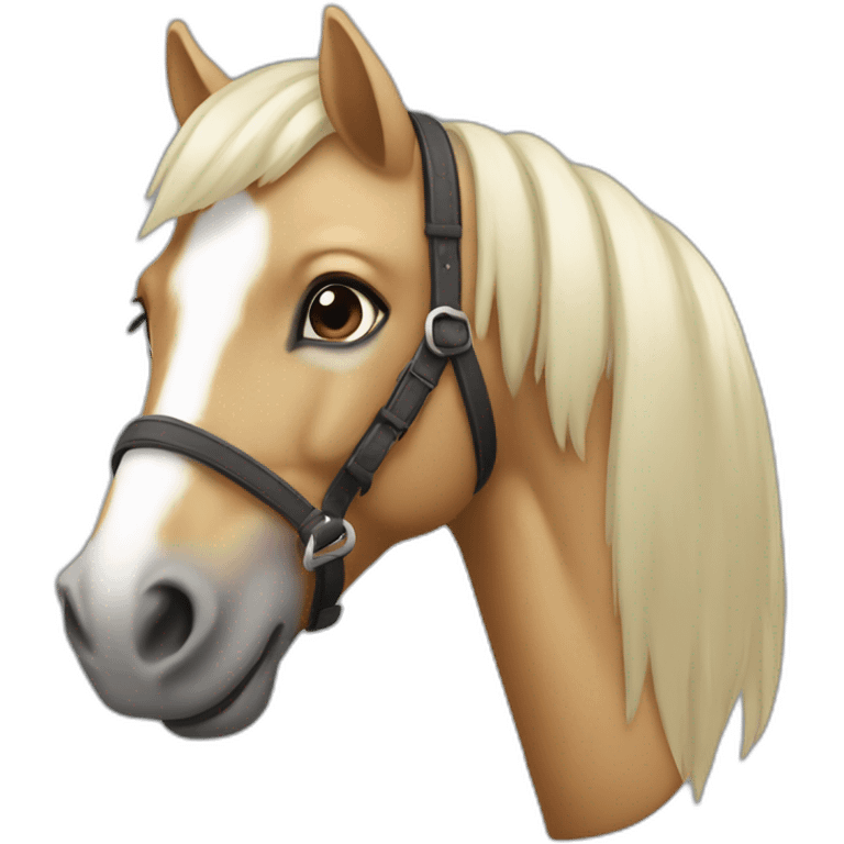 poney beige avec crinière blanche emoji