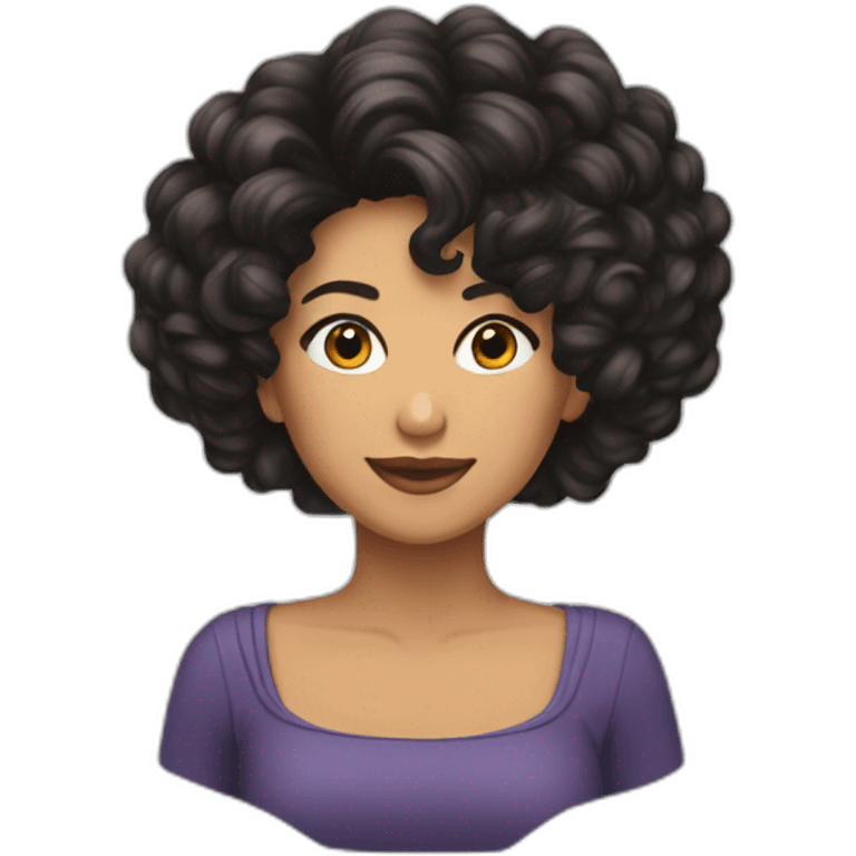 morena de cabelo cacheado emoji