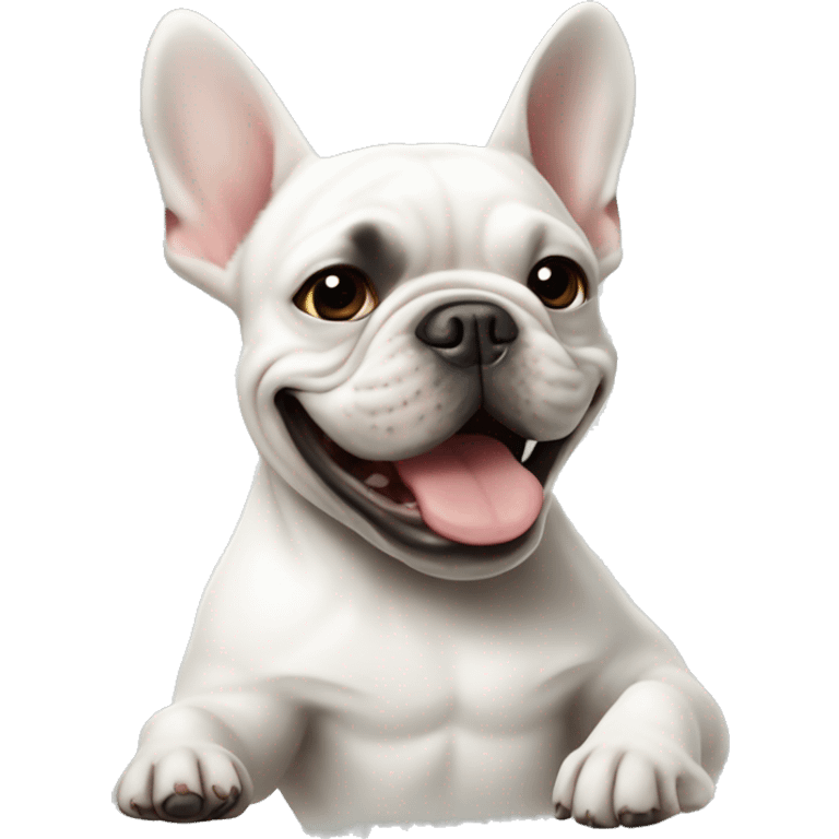 White French Bulldog gives a thumbs up  emoji