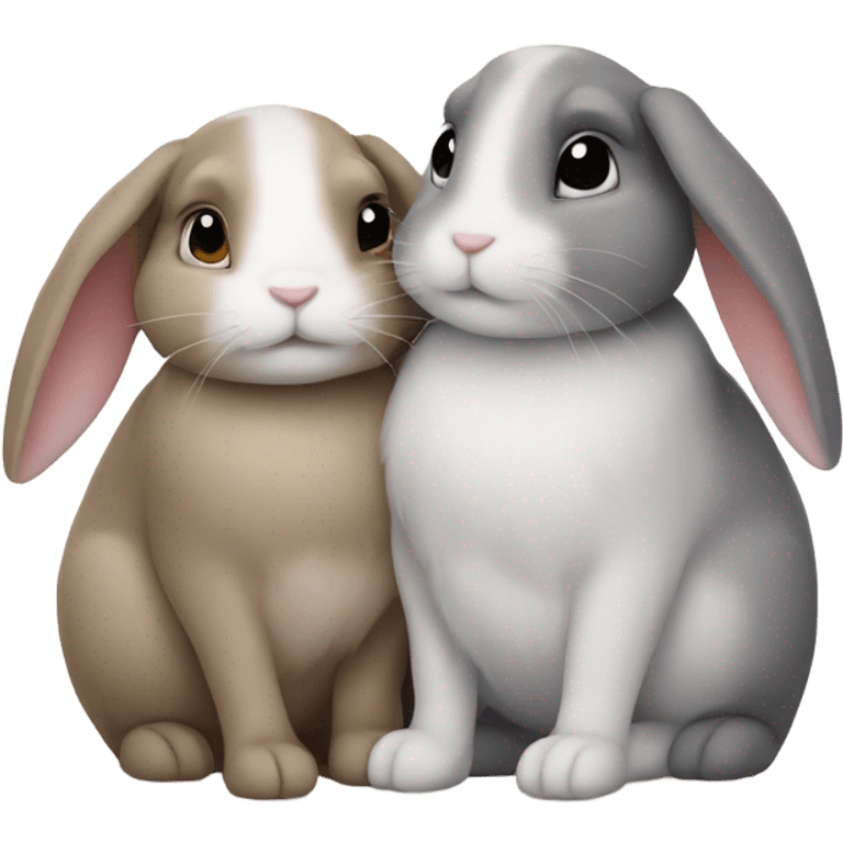 two rabbits snuggling emoji