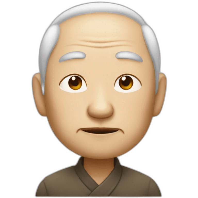 Chinese old guy looks very sleepy eyes almost close emoji