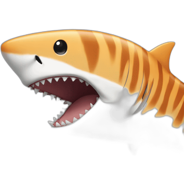 Half-shark, half-tiger emoji