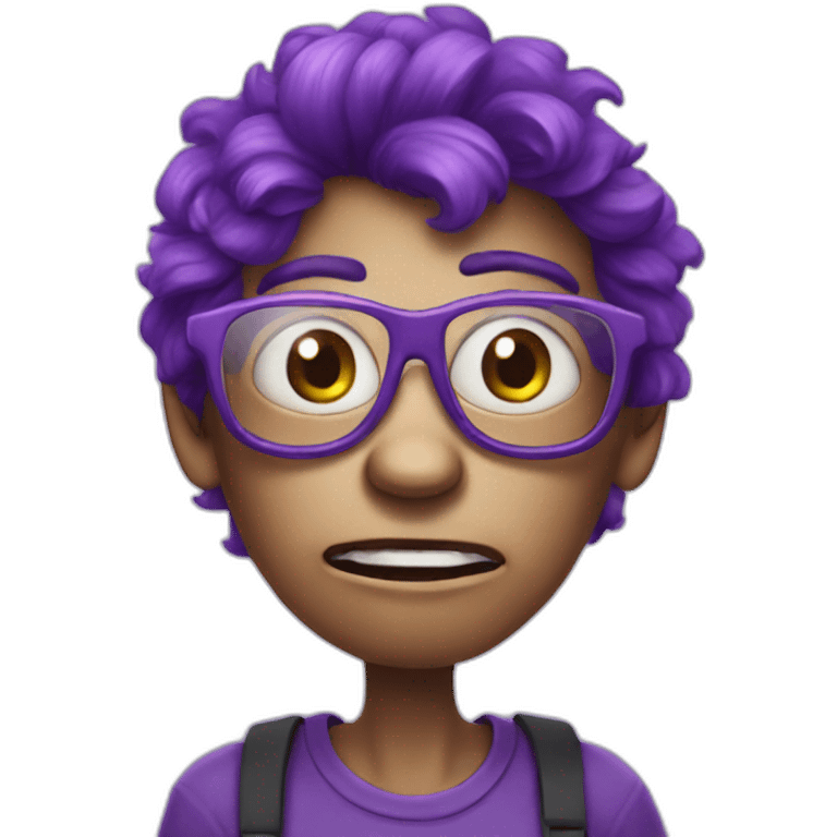 nerdy violet monster in doubt emoji