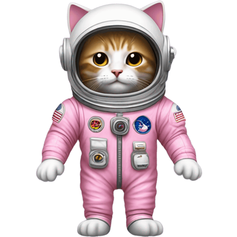 Pink astronaut cat emoji