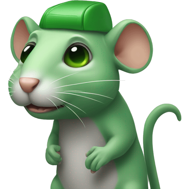 green funny rat emoji