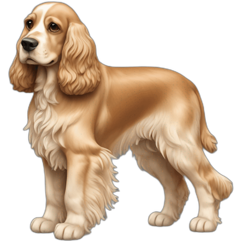 Dog-golden-english-cocker-spaniel-full-body-standing emoji