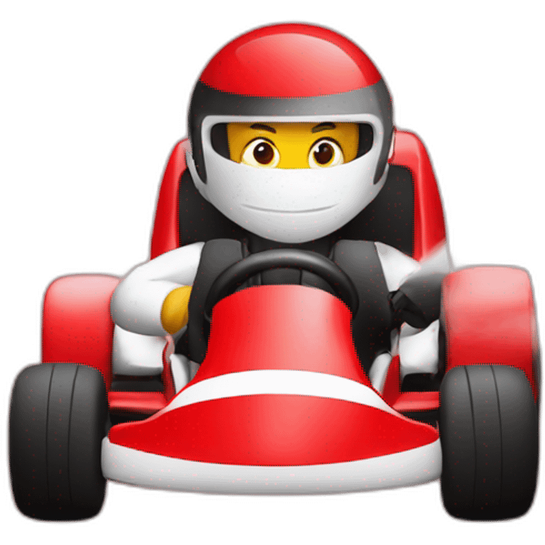 red white and black karting emoji