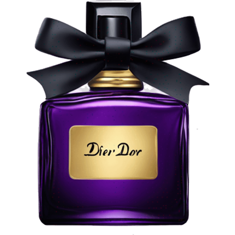 Dark Purple dior perfume with black bow emoji