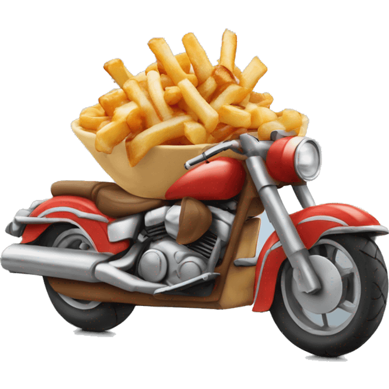 Poutine sur une moto emoji