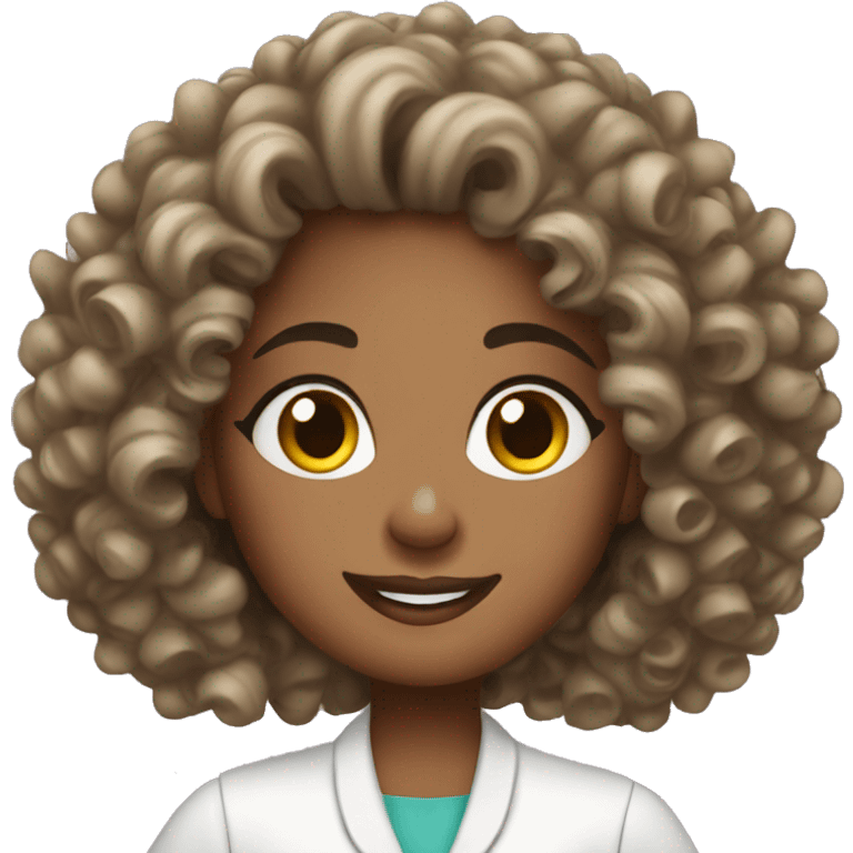 Nail tech girl curly hair  emoji