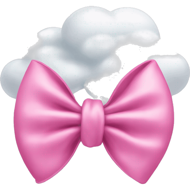 Mini pink bow and cloud emoji