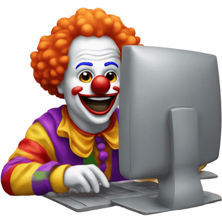 clown at the computer emoji