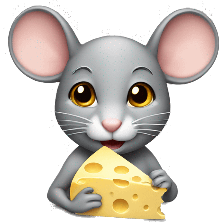 mouse holding cheese emoji