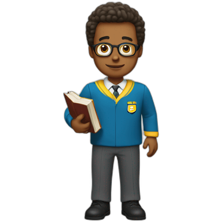 Bart in a teacher uniform with a book on his hand emoji