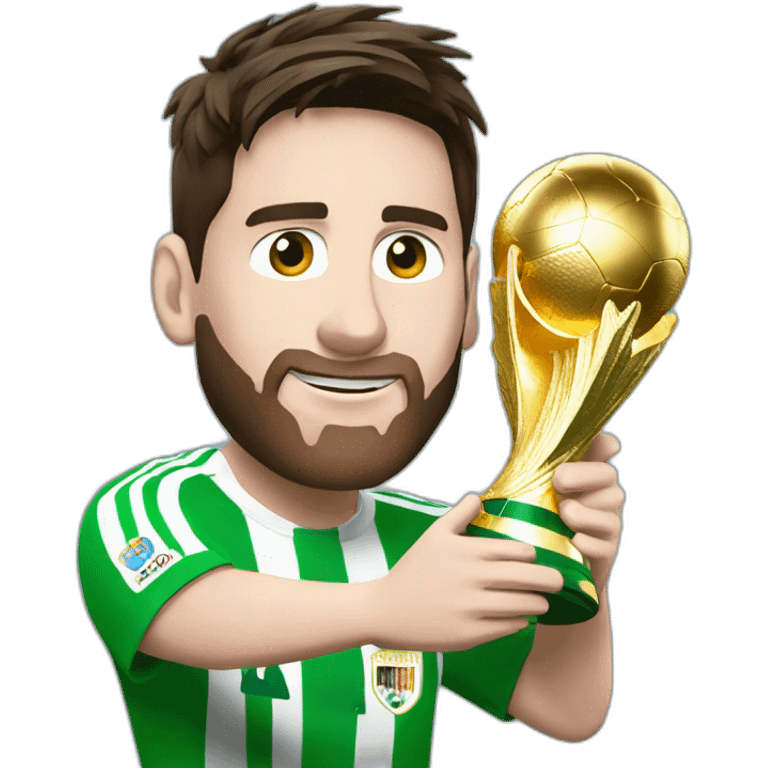 messi with world cup in hand emoji