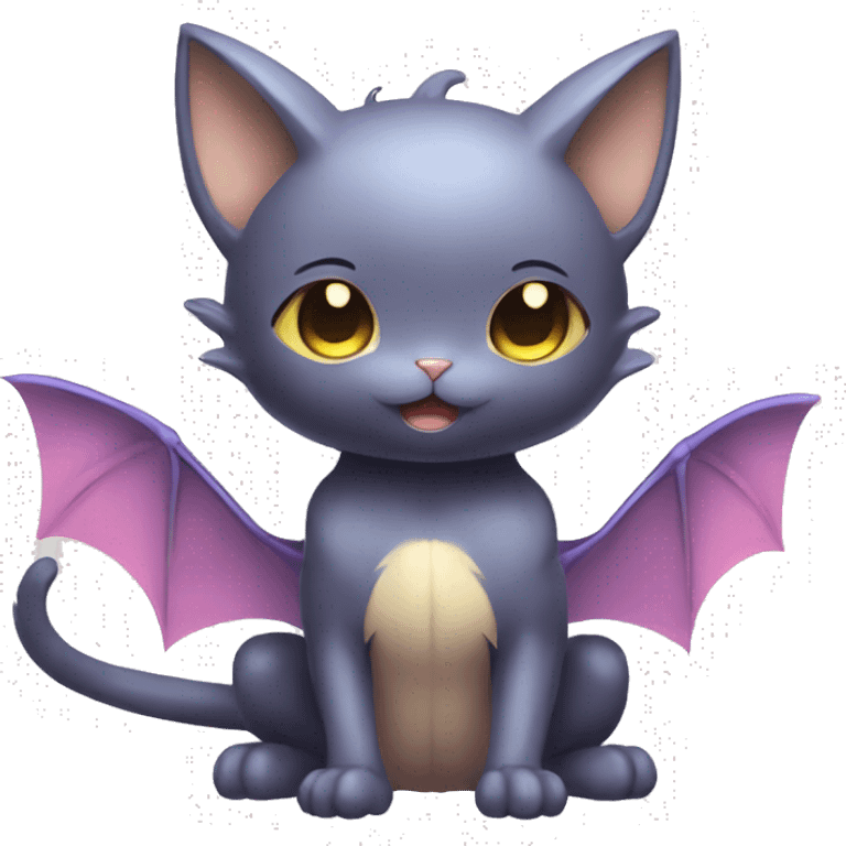 Kawaii Chibi Cat-Bat-Butterfly-Pokémon-Fakémon Full Body emoji