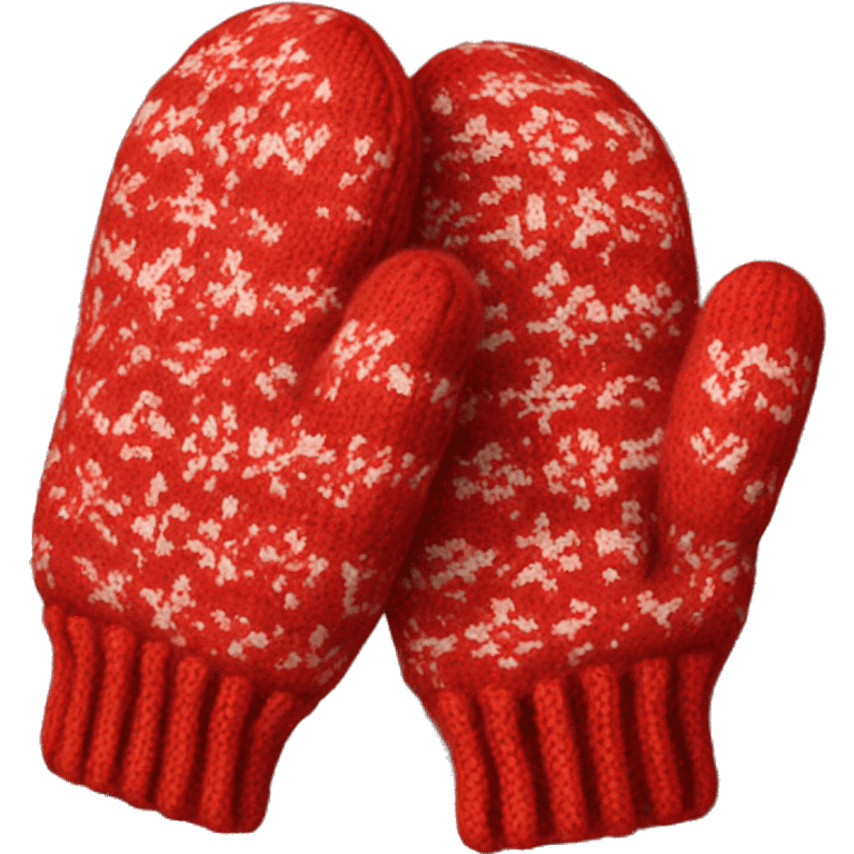 Knitted red mittens emoji