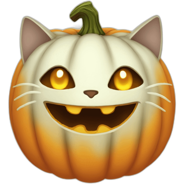 Ghost kitty pumpkin emoji