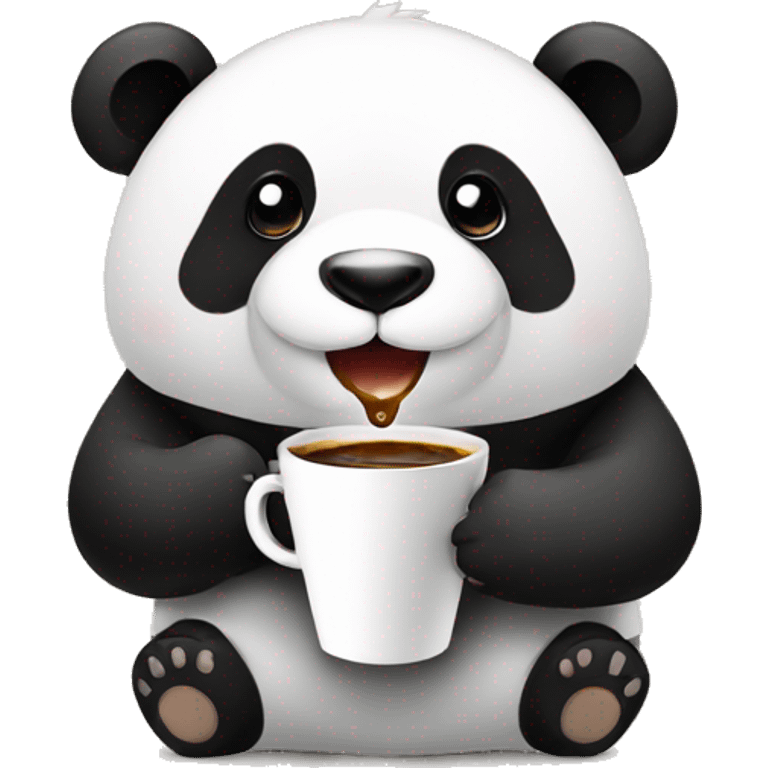 Panda with coffe emoji