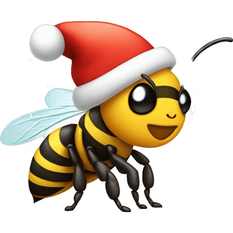 Bee wearing Santa hat  emoji