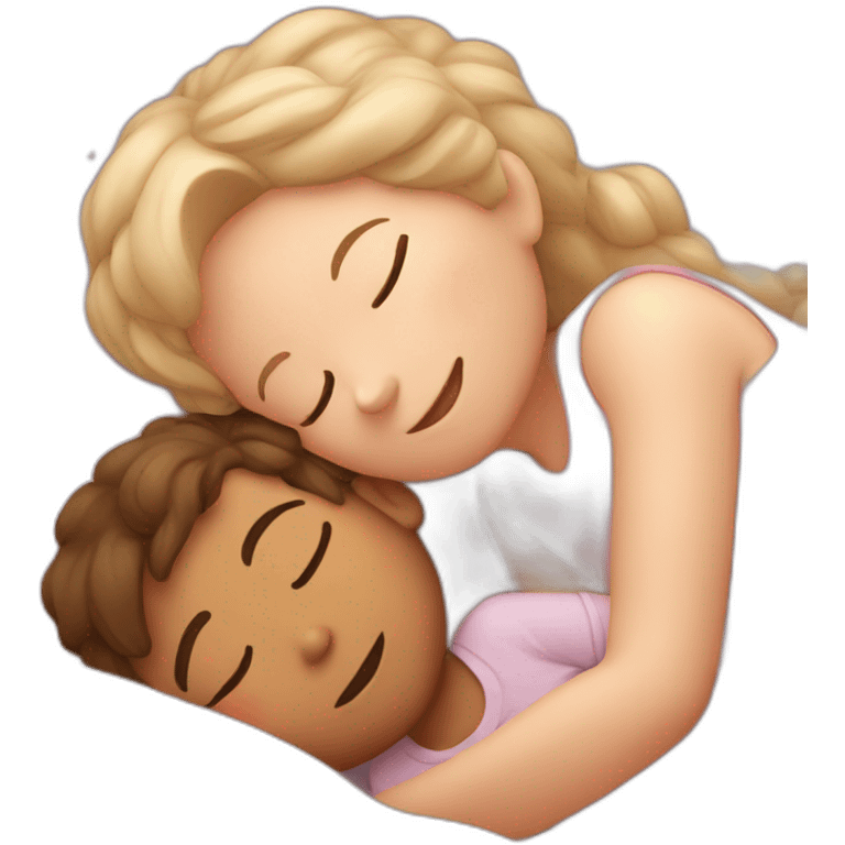 Cute boy and girl sleeping  emoji