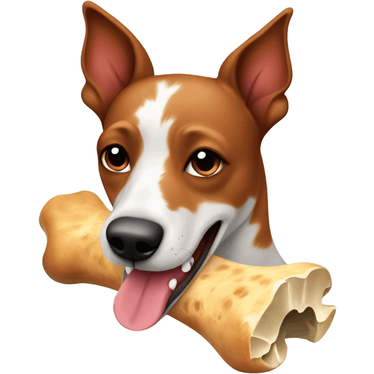 Red heeler eating bone emoji