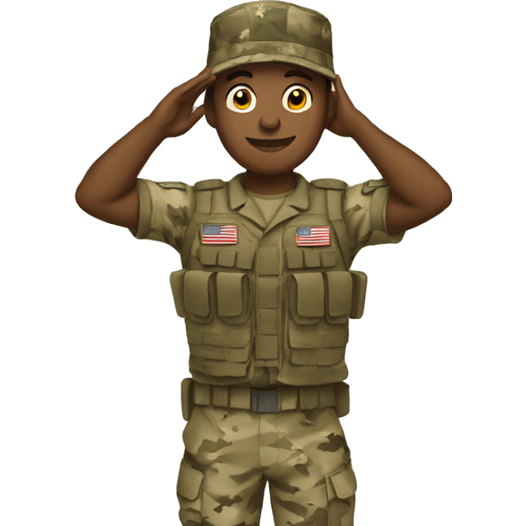 American soldier salutes emoji