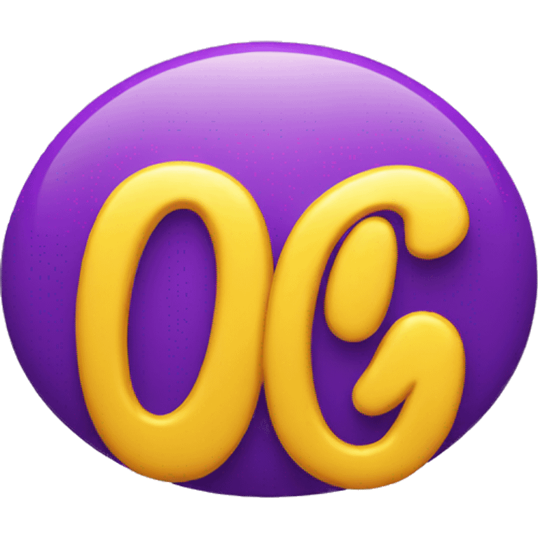 BOLD YELLOW AND PURPLE LETTERS, "OG" emoji