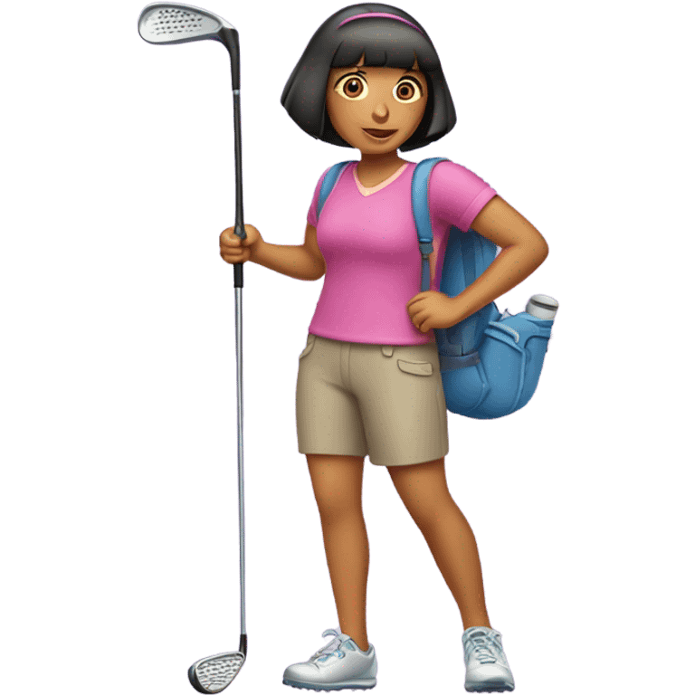  Dora, the Explorer carrying golf clubs emoji