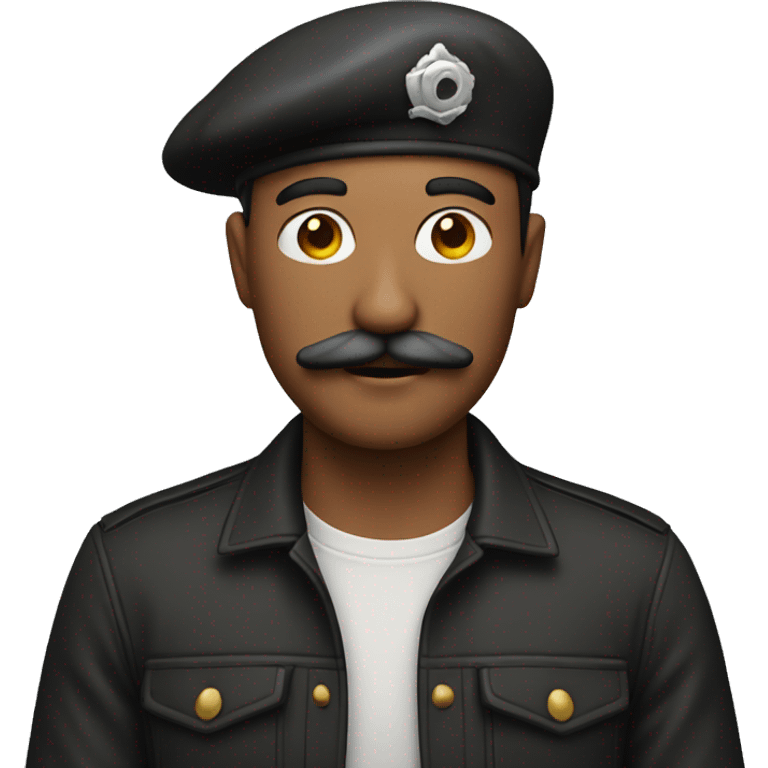 man with mustache wearing a beret emoji