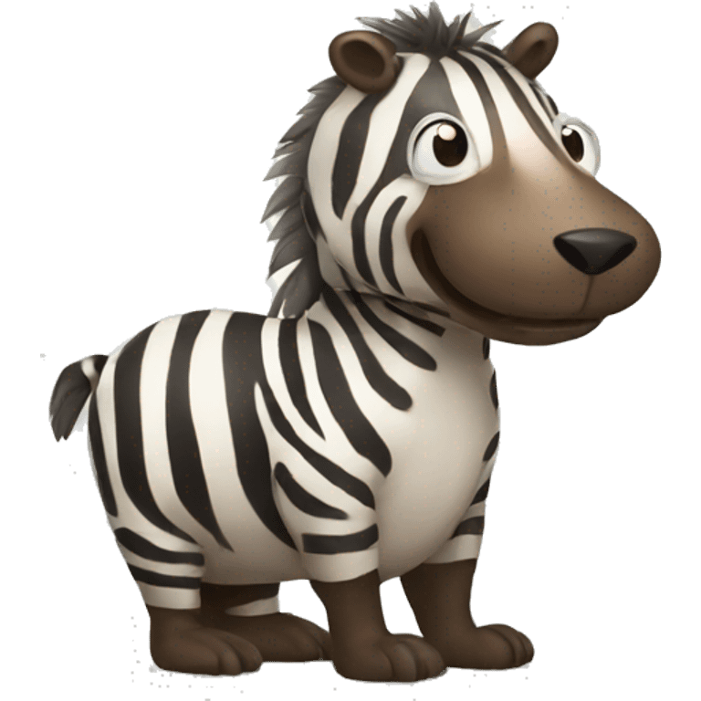 funny zebra as beaver emoji