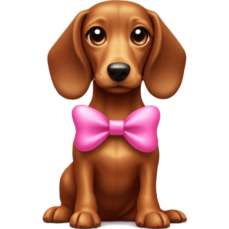 weenie dog with a pink bow emoji