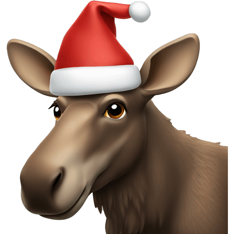 Moose wearing a Santa hat  emoji