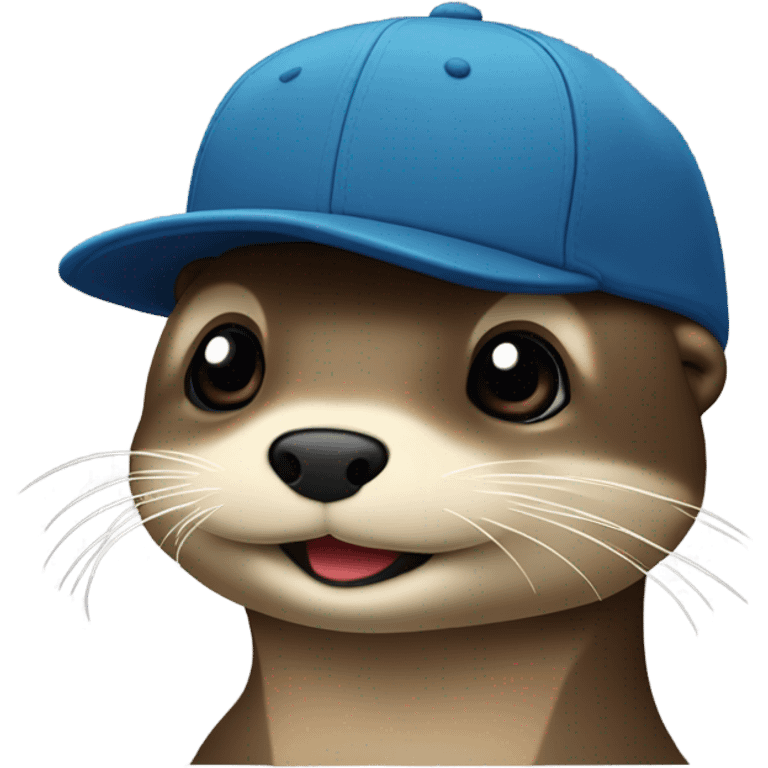 Loutre avec une casquette à l'envers emoji