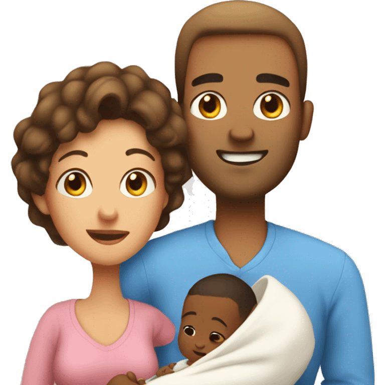 dad mom and newborn emoji