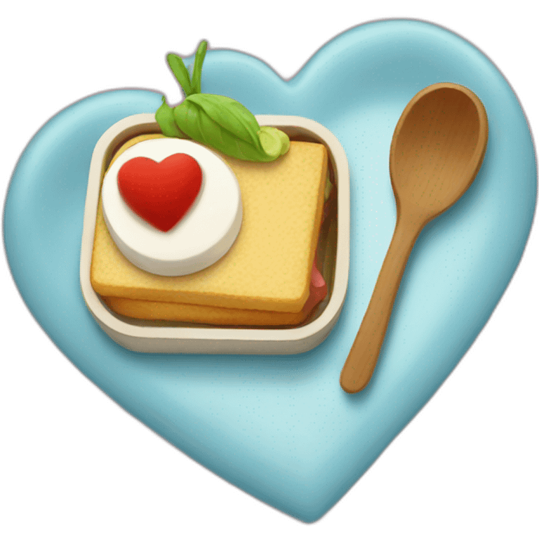 a heart lunch by another heart emoji