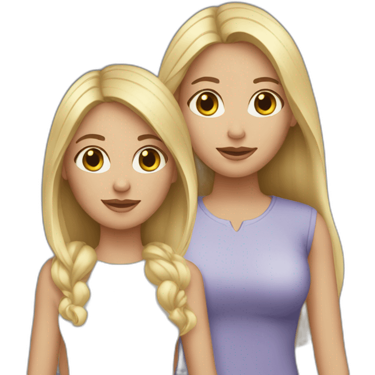 Sisters one brunette-another blonde emoji