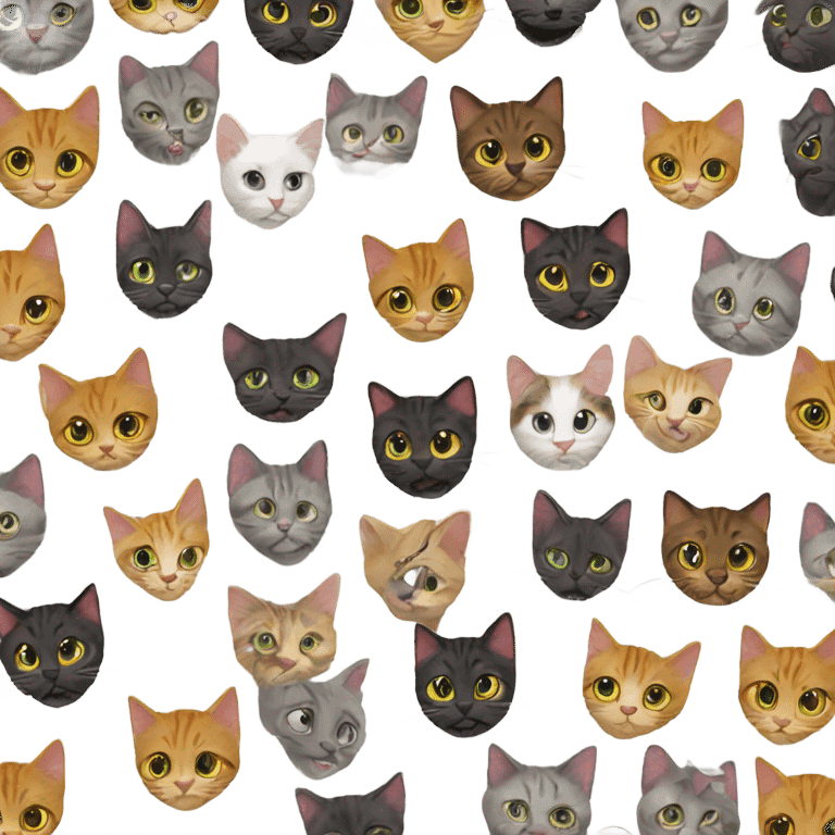 Twenty cats and kittens  emoji