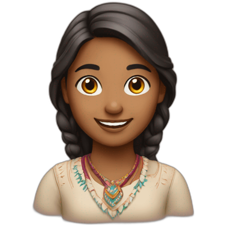 happy indian-american girl emoji