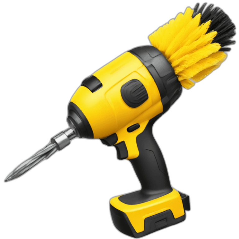 Yellow drill with attached drill brush emoji