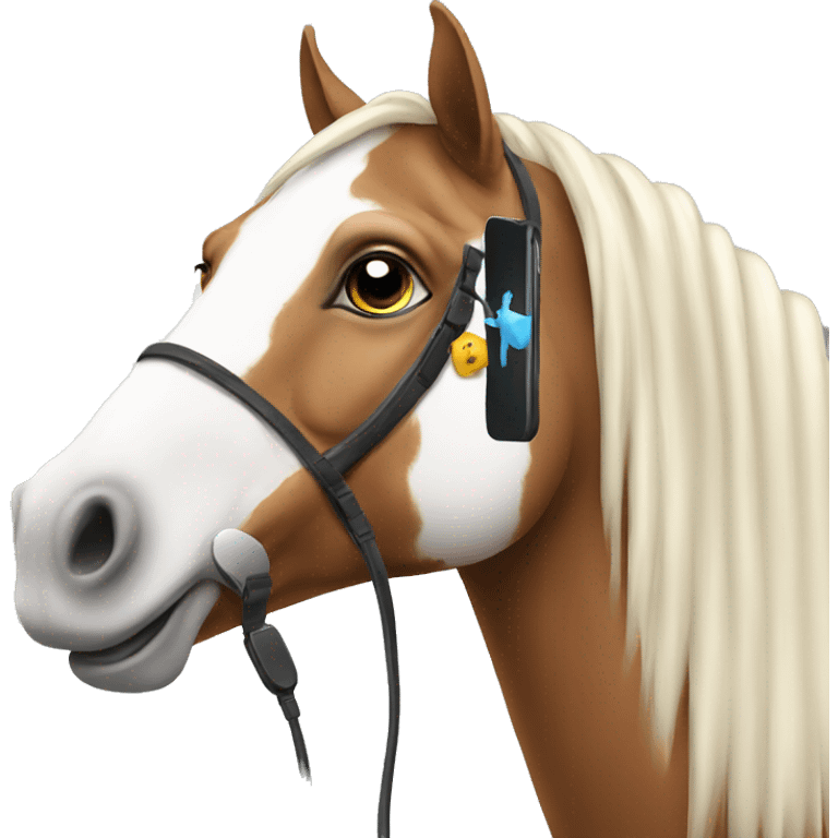 Horse with a phone emoji