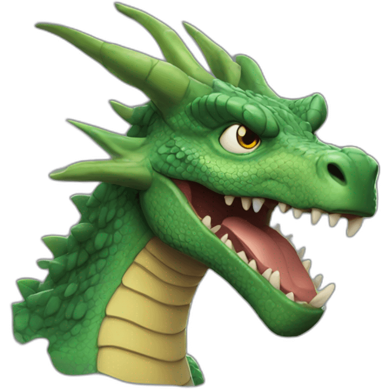 a realistic dragon with a comic-book style emoji