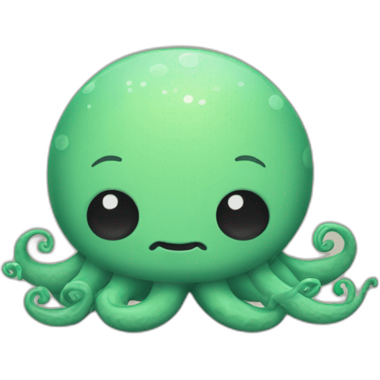 a cute kraken with closed eyes relaxing emoji