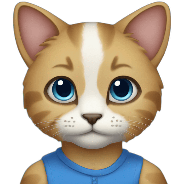 Anthro Cat Furry, wearing blue shirt emoji