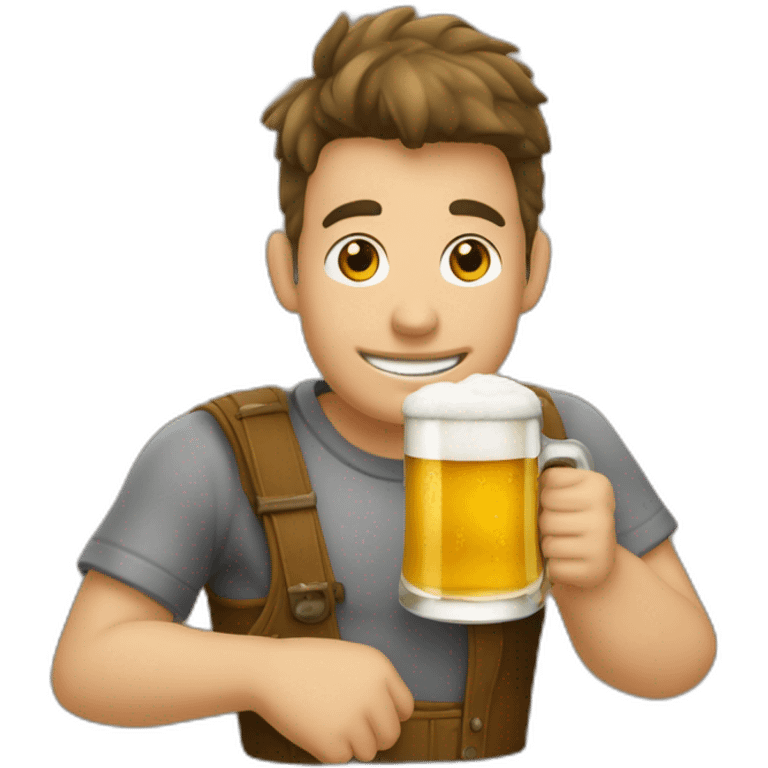 michou qui boit une bierre emoji