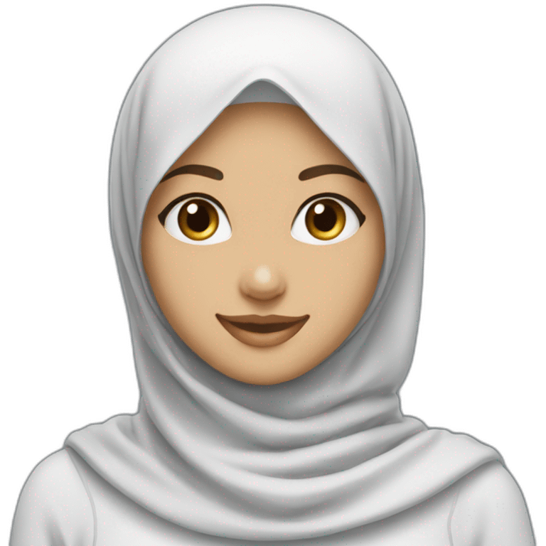 hijab girl with beatiuful smile and good eyes emoji