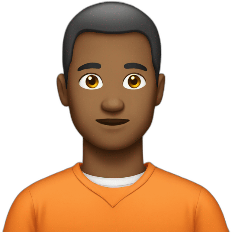 Prisoner with orange shirt emoji